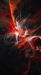 abstract red white swirl fiery battle coloring generative wings strained expression biomechanical old internet roleplaying