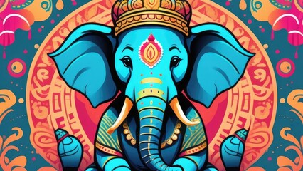 Indian Elephant God Ganesha in New Year's decoration