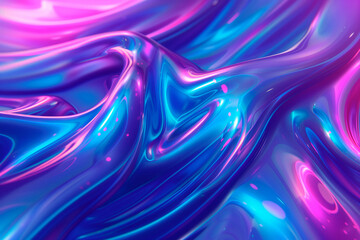 Blue And Pink Holographic Neon Sticky Slime Texture, Violet Liquid Flow Background