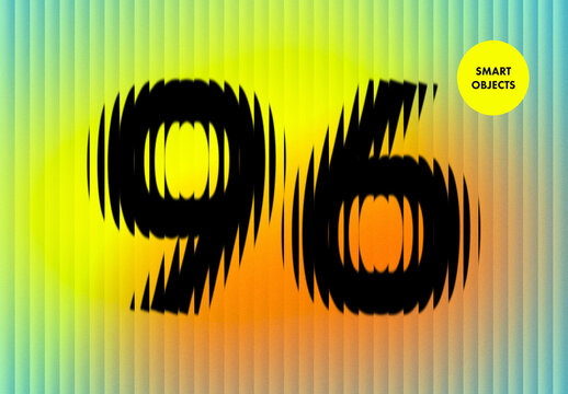 Distorted Glass Lines Text Effect Mockup