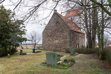 Ghost village Kursdorf Germany with church