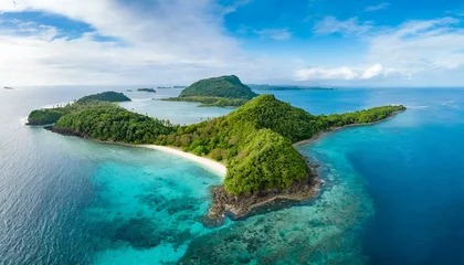 Fotobehang tropical island and clear blue sea © Dan Marsh