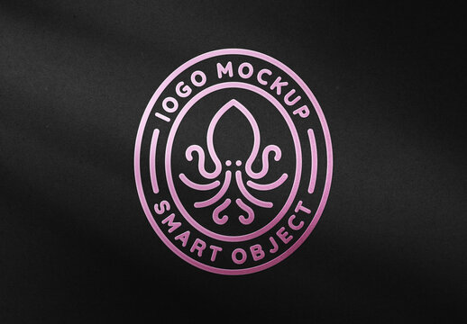 Pink Foil Logo Mockup