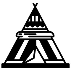 Wigwam glyph and line vector illustration © Icongeek26