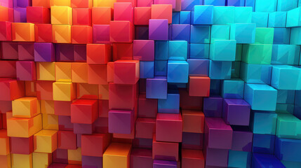 Fototapeta premium Stack of colourful cubes Abstract Texture, symbolising the multicolours of live