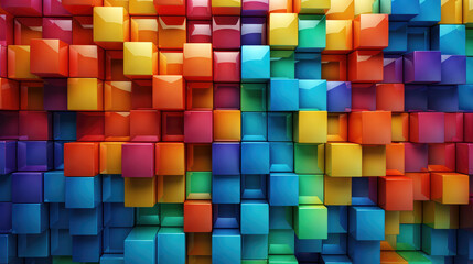 Stack of colourful cubes Abstract Texture, symbolising the multicolours of live