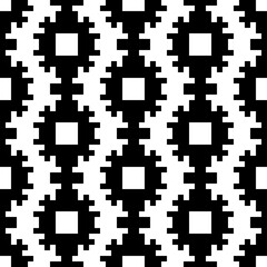 Seamless pattern. Figures ornament. Ethnic embroidery background. Tribal wallpaper. Ethnical folk image. Tribe motif. Ancient backdrop. Digital paper for web design, textile print. Vector artwork.