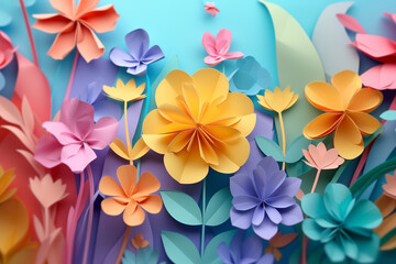 Fototapeta premium Paper hearts in spring setting