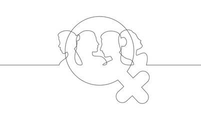 international women's day line art style. vector eps 10