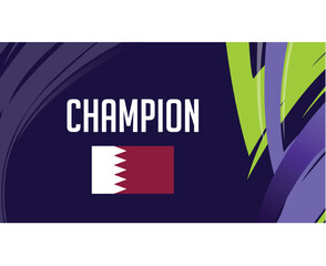 Qatar Champion Flag Asian Nations 2023 Emblem Teams Countries Asian Football Symbol Logo Design Vector Illustration