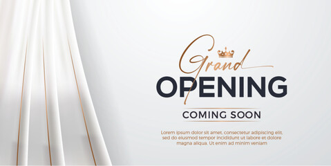 Grand opening luxury invitation banner design template with 3d editable text effect