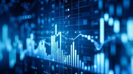 Financial Growth Chart, Business Stock Analysis and Investment Strategy Concept