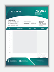 Obraz premium Vector elegant blue gray vector invoice template design