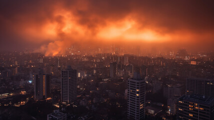 Fototapeta premium burning in city