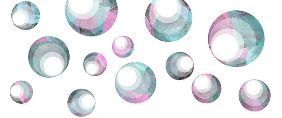 80s groove circles pink blue black on transparent background clip art