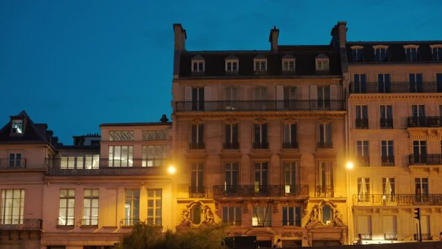 Twilight Glow on Parisian Architecture