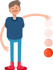 Beard Man Character Throwing Ball
