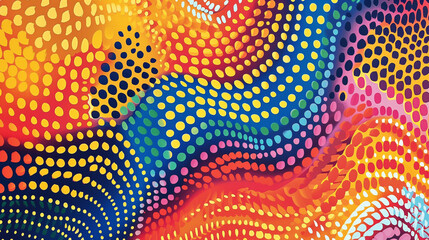 background made of halftone dots and curved lines 