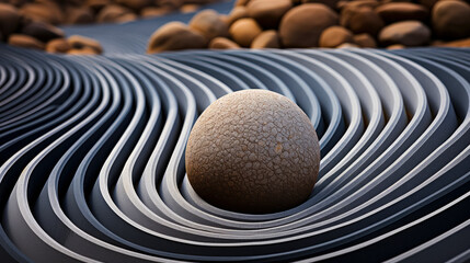 Zen garden,  raked Buddhist gravel beautiful abstract background