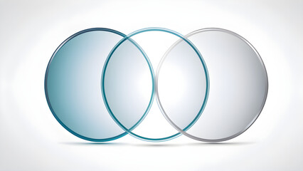 This is a circular Venn diagram graphic image that can be used as a PowerPoint background. Generative AI.