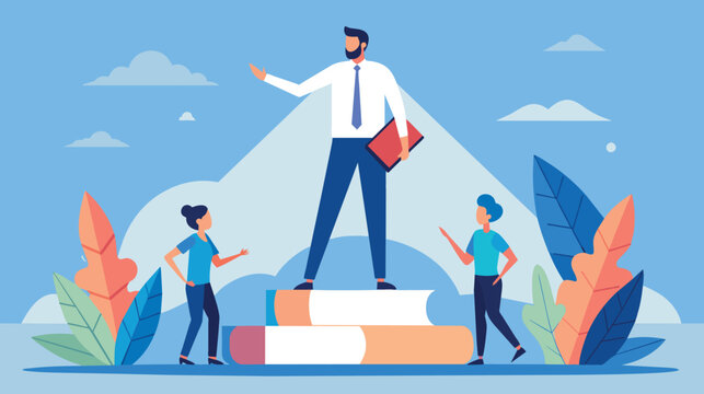 Educational Leadership Concept With Characters and Books