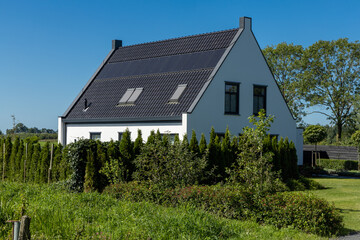 Utrecht, the Netherlands. 20 August 2023. Private solar panels on a detached family house...
