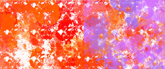 red and blue splatters on white background clip art