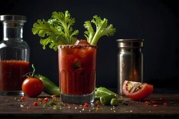 Bloody Mary:
A savory cocktail made with vodka, tomato juice, and various spices and flavorings, typically garnished with celery.