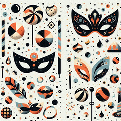 carnival masks set vector illustration