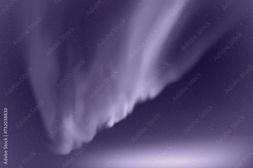 Sticker monochrome blue space background. northern lights, aurora borealis