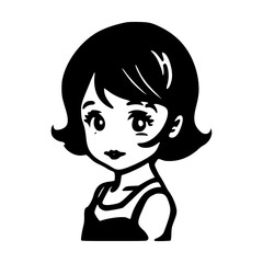 Vector beautiful l cuteittle girl vector art illustration 