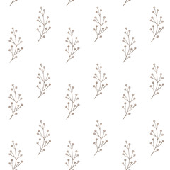Botanical seamless pattern. Watercolor hand painted background.