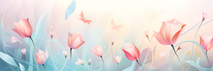 Delicate floral background in pastel colors