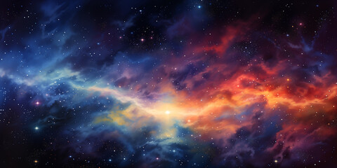 Starry background, space, nebula, drawing