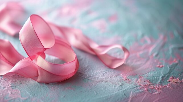 Simple yet captivating image showcasing a subtle pink ribbon