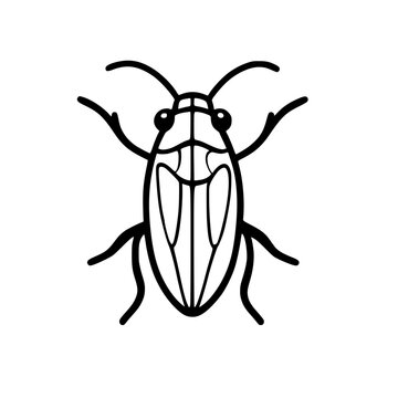 Leafhopper Icon SVG Black And White Illustration Art Generative AI.
