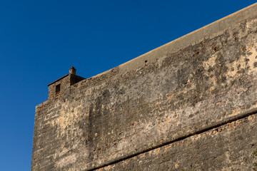 Setubal, Portugal. 16 August 2023. Watchtower Forte de São Filipe Setubal. The Fort of São Filipe de Setúbal, also referred to as the São Filipe Castle or the São Filipe Fortress.