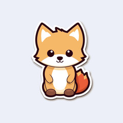 Vector illustration of a small cartoon red fox