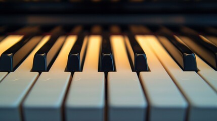 Serene photograph of piano keys, evoking a sense of peace and musical harmony