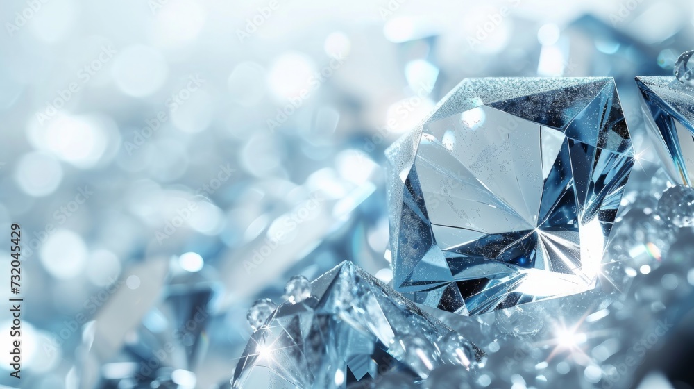 Poster clean composition featuring abstract diamond shapes on a sleek background