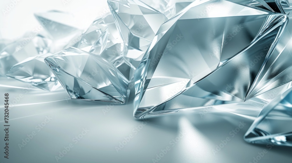Poster clean composition featuring abstract diamond shapes on a sleek background