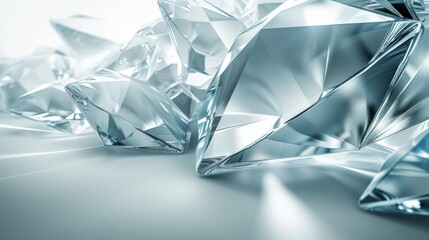 Clean composition featuring abstract diamond shapes on a sleek background