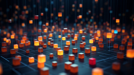 Obraz premium glowing cubes 