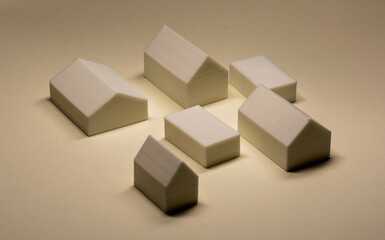 Houses on white background