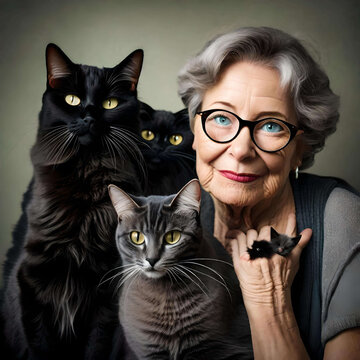 portrait of a person with a cat