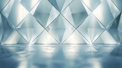 Symmetrically arranged diamond shapes on a minimalist background