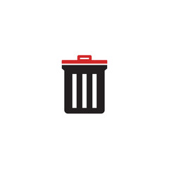 Trash can icon flat vector design