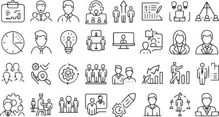 Various man and other styles icons. 