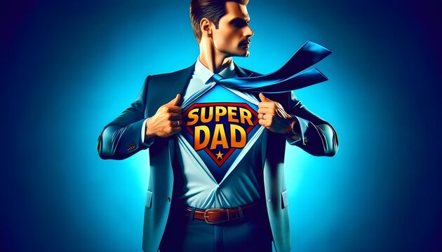 Super Dad Hero Reveal Pose
