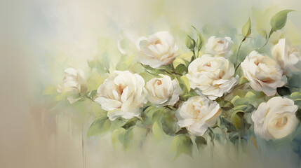 Obraz na płótnie Canvas Abstract white roses art background